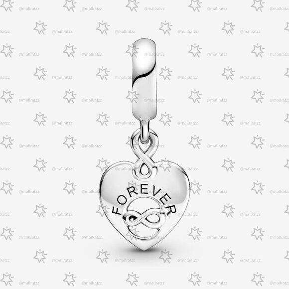 Pandora Friends Forever Heart Dangle Charm - Picture 2 of 6